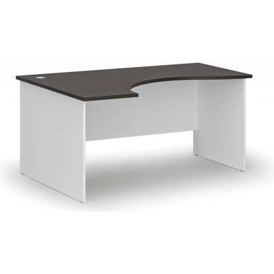 PRIMO Ergonomický kancelársky pracovný stôl WHITE, 1600 x 1200 mm, ľavý, biela/wenge