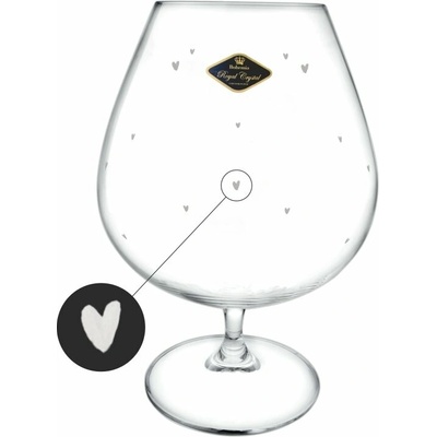 Royal Crystal Koktejlová sklenice s rytým dekorem srdíčka 2 x 875 ml