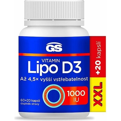 GS Vitamín Lipo D3 1000 IU 60 + 20 kapsúl