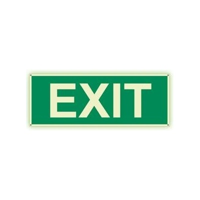 EXIT - fotoluminiscenční tabulka s dírkami, plast 2 mm 300x120 mm
