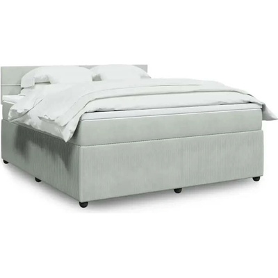 vidaXL 11461.3290106 Boxspring postel s matrací světle šedá samet