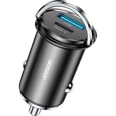 JOYROOM Зарядно за кола Joyroom C-A45, USB-C/ USB, 20W, 5A, Power Delivery, Quick Charge 3.0, AFC, SCP, сив (C-A45)