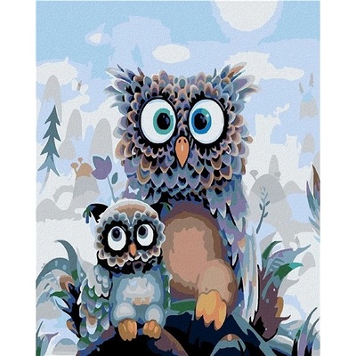 zuty Malování podle čísel Sovičky 80 x 100 cm vypnuté plátno na rám