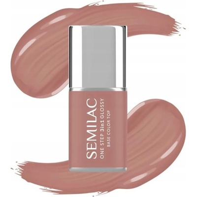 Semilac 3v1 Hybridní lak Glossy Peach Beige 7 ml