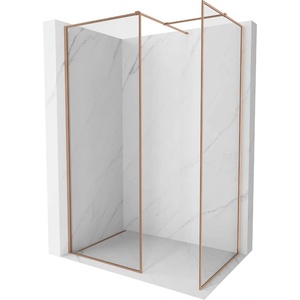 Mexen Kioto-XF стена за душ Walk-in с рамка 150x110 см, прозрачно 10 мм, четка мед - 800-150-202-04-65-110-XF (800-150-202-04-65-110-XF)