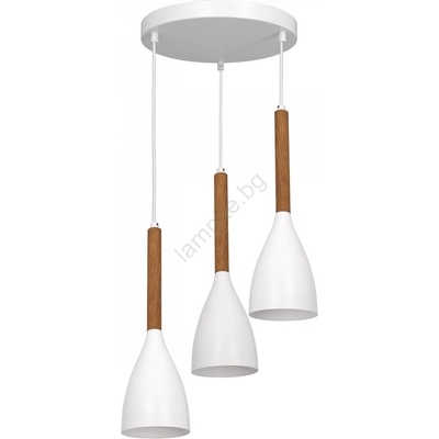 Luminex Пендел MUZA NEW 3xE27/60W/230V бук/бял (LU3174)