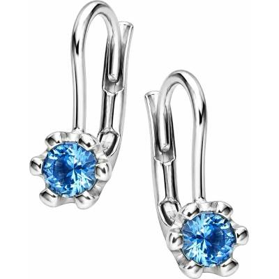 Zlaton Náušnice bílé zlato visací s kamenem osazené zirkony 1.3cm 1.15g N15052602858