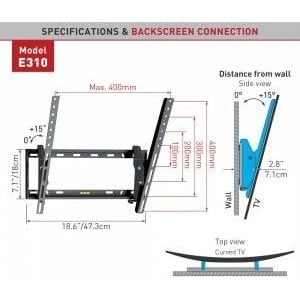 Barkan Wall mount for TV 13-65 inches LED/LCD 50kg tilt lock E310+