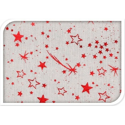 Home Styling Collection Kolekce bytového stylingu Vánoční ubrus malé hvězdy bílá a červená 140x230 cm