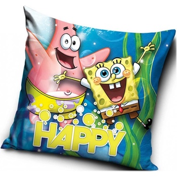 Carbotex Vankúš Spongebob a Patrik motív HAPPY 40x40