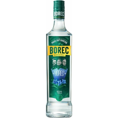 Borec Borovička Horec 38% 0,7 l (čistá fľaša)