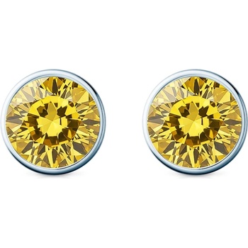 SAVICKI Обеци The Journey: бяло злато, жълти лабораторни диаманти