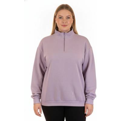 Urban Classics dámská mikina fialová s dlouhým rukávem a stojáčkem Fialové