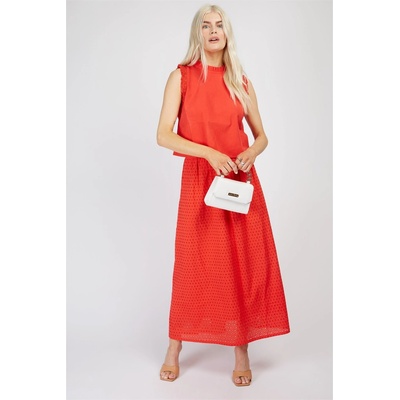 Little Mistress Къса блуза Little Mistress Women's Short-Sleeve Crop Top - Red