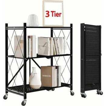 Servírovací stolek skládací kolečka kov černá NoBi AUSTIN