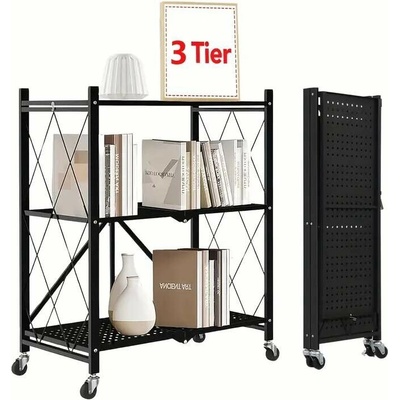 Servírovací stolek skládací kolečka kov černá NoBi AUSTIN