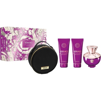 Versace Dylan Purple Подаръчен комплект за жени Размер EDP 100 ml + 100 ml душ гел + 100 ml лосион за тяло + несесер