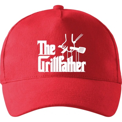 The Grillfather so zahnutým šiltom a látkovou sponou Červená