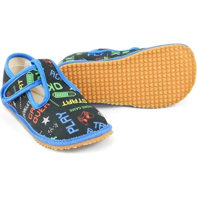 Beda detské Barefoot papuče Play Wide Blue