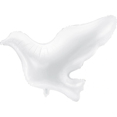 PartyDeco Balonek fóliový Holubice bílá 77 cm