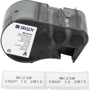 Brady M5-20-351 / 170857, 25.40 mm, Vinyl, черно копиране / бял фон (170857)