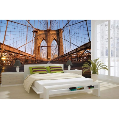 DIMEX ART Самозалепваща се флизелинова фототапета бруклински мост при изгрев слънце 375 x 250 см