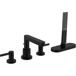 Hansgrohe Finoris - Смесител за умивалник, монтаж с 4 дупки, sBox, черен мат 76444670 (76444670)