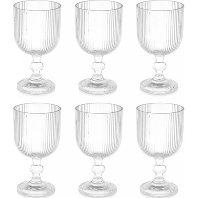 Vivalto Proužkovaná sklenička na vodu transparentní 6 x 370 ml