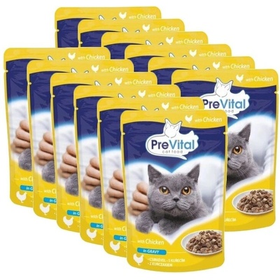 PreVital Cat s kuřecím v omáčce 12 x 100 g