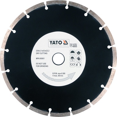 Yato Kotouč diamantový 230 x 22,2 x 2,7 mm YT-6005
