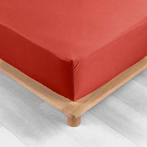 douceur d'intérieur Еластичен чаршаф от памук перкал тухлен 180x200 cm Percaline - douceur d'intérieur (1644653)