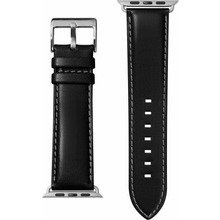 Laut Oxford kožený remienok pre Apple Watch 45/44/42mm čierny LAUT-AWL-OX-BK