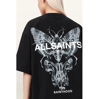 AllSaints уголемена тениска дамска от памук HALIS (W140JE)