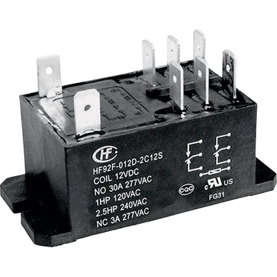 Hongfa HF92F-012D-2A21S, HF92F-012D-2A21S zátěžové relé, monostabilní, 1 cívka, 277 V/AC, 30 A, 1 ks