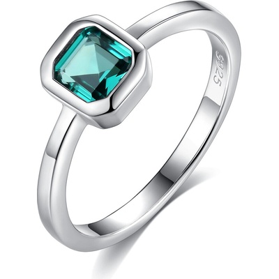 Meucci Stříbrný prsten se zeleným zirkonem SYR048