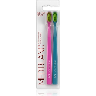 Mediblanc Zubní kartáček Ultra Soft Růžový/Modrý 2 ks