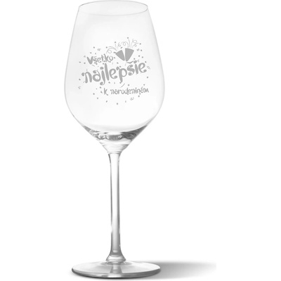Sablio Pohár na víno Všetko najlepšie k sviatku 490 ml