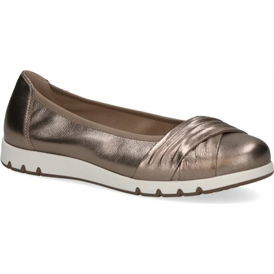 Caprice širší metalické baleríny 9-22118-44 taupe