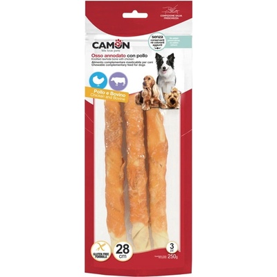 Camon Krútená Buvolie/Kuracie Tyčka 3 ks 28 cm 250 g