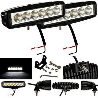 Pracovné Svetlo LED Halogénový Panel 18w 12v 24v 2ks.
