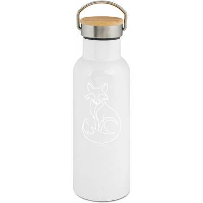 123TRIKO termoska Divoká linie liška, bílý potisk 500 ml
