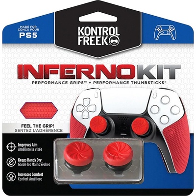 KontrolFreek Аксесоар KontrolFreek - Inferno Kit, Performance Grips + Performance Thumbsticks, червен (PS5)