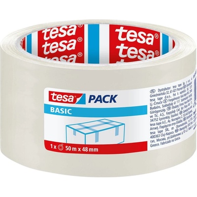 Tesa Balicí páska BASIC, základní, transparentní, 50 m x 48 mm