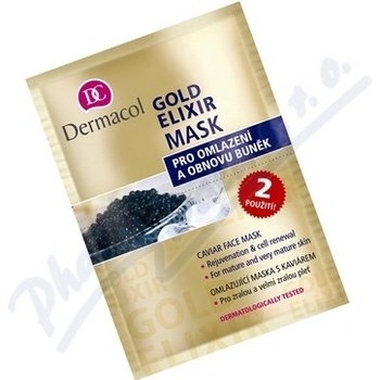 Dermacol Gold Elixir Caviar Face Mask omlazující maska s kaviárem 2 x 8 g