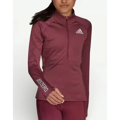 Adidas Adizero 1/2 Zip Top Burgundy