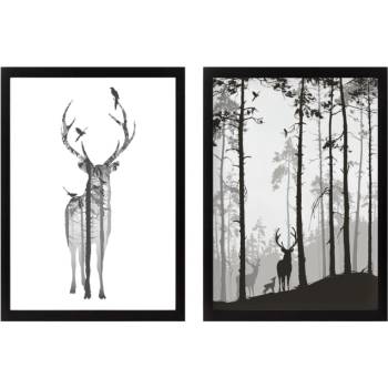 Wallity Картини в комплект 2 бр. 34x44 cm Deer - Wallity (364LUL1133)