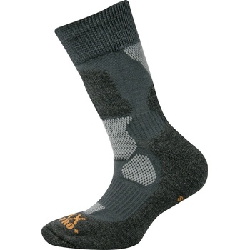 VoXX Etrexík Detské vysoké froté šedé ponožky z ovčej merino vlny