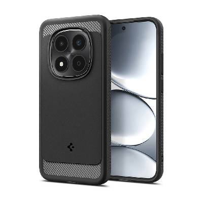 Тънък качествен силиконов (TPU) калъф за Xiaomi Redmi Note 15 Pro 5G - Spigen Rugged Armor Case (черен) (ACS10460)