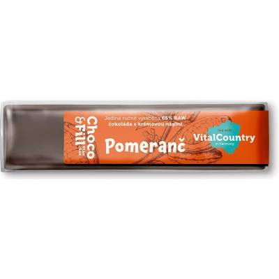Choco & Fill Raw plněná čokoláda 65% Pomeranč 30 g
