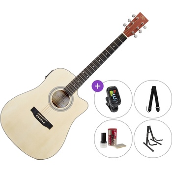 SX SD304TCE SET 2 Natural Електро-акустична китара Дреднаут